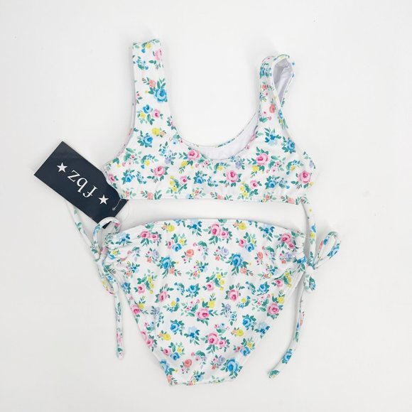 Flowers By Zoe Size 5 White Floral Bikini - Picture 2 of 4